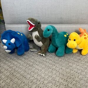 Dinosaur Plush Toy Set - Blue, Green, Yellow